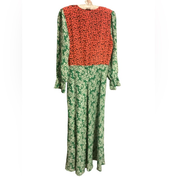 🚨Final Sale🚨!! Free People Rixo London X  Green and Red Floral Maxi Dress Size L - Picture 9 of 9